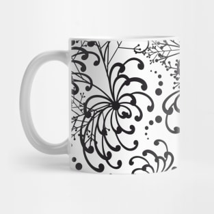 Black Floral Mug